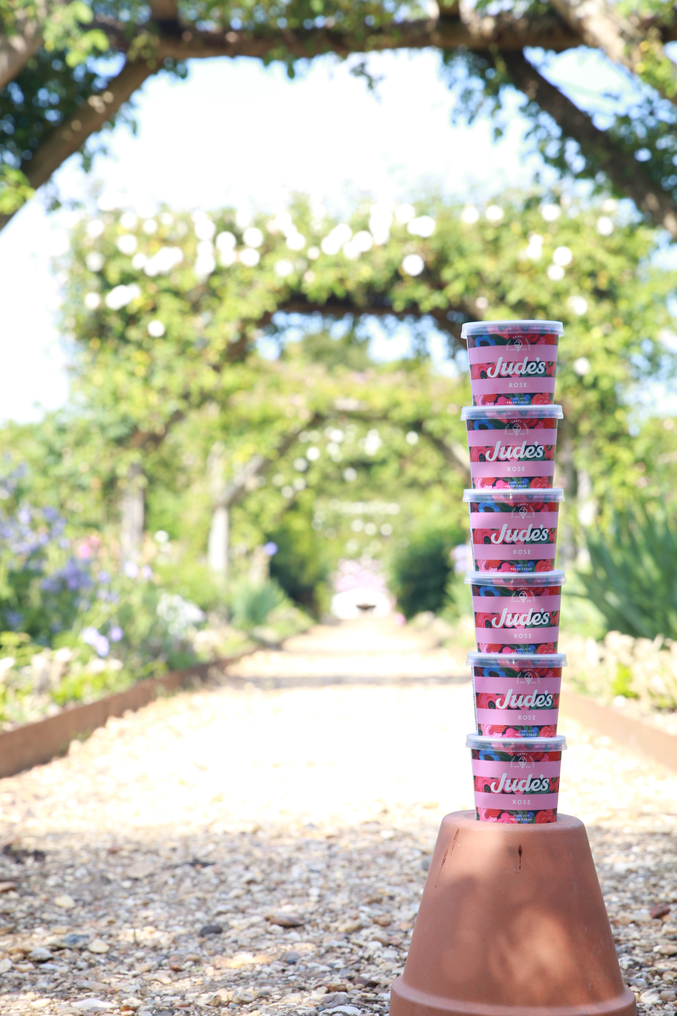 Stack of Rose Ice Cream tubs